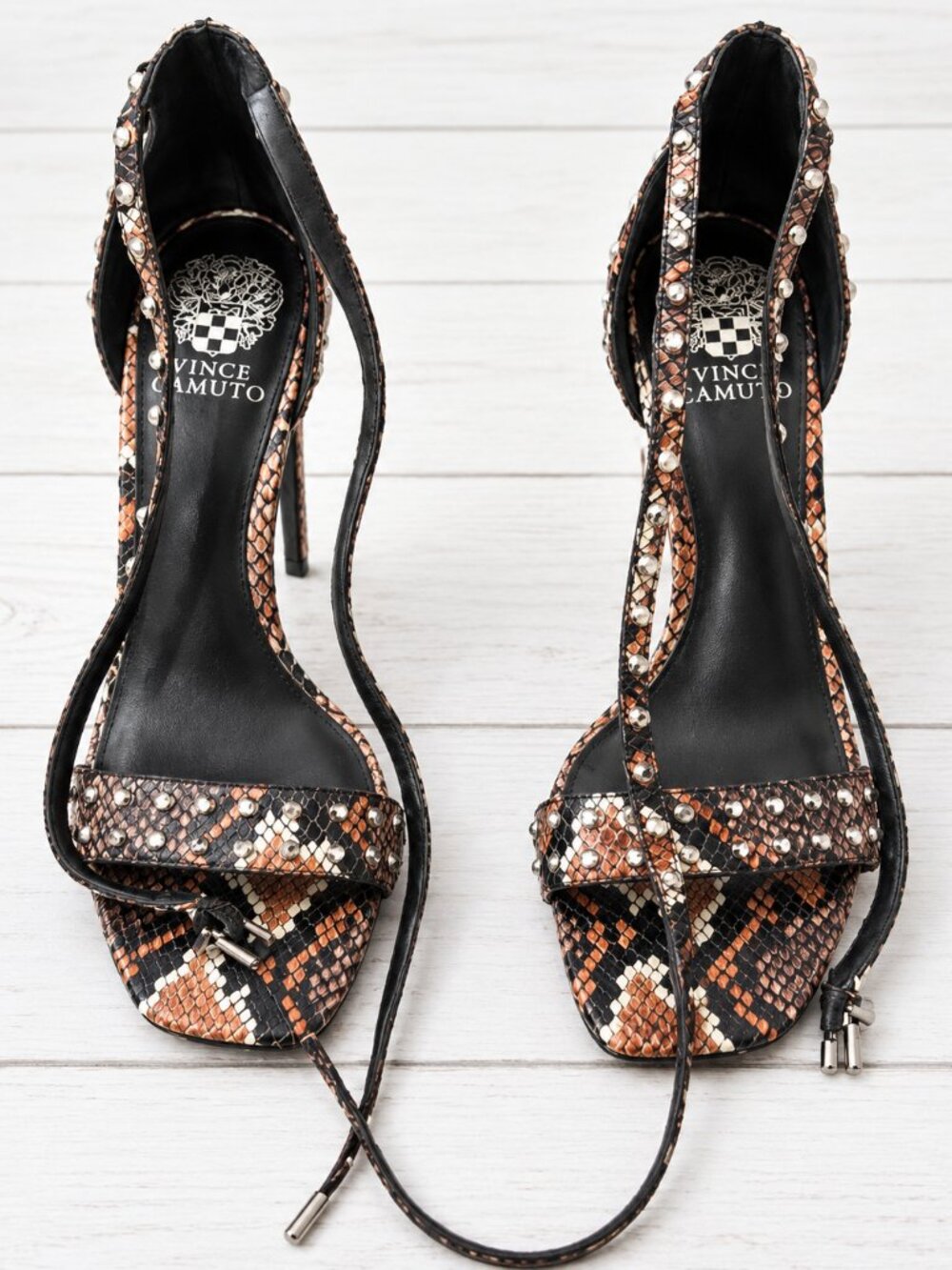 Vince Camuto Snake Print Studded Stiletto Heels Size 9M